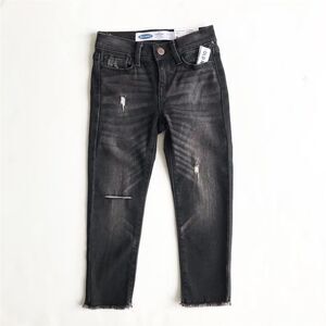 Old Navy NWT black raw hem power jean EUC 6regular